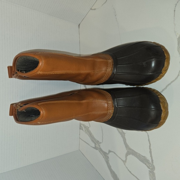 Cabelas Mens Side Zip Duck Boots Leather Steel Shank Thinsulate Size 9 - Picture 2 of 12